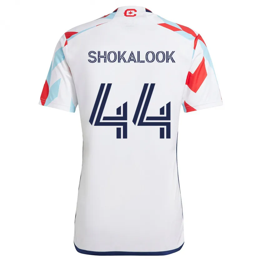 Danxen Hombre Camiseta Jason Shokalook #44 Blanco Rojo Azul 2ª Equipación 2024/25 La Camisa