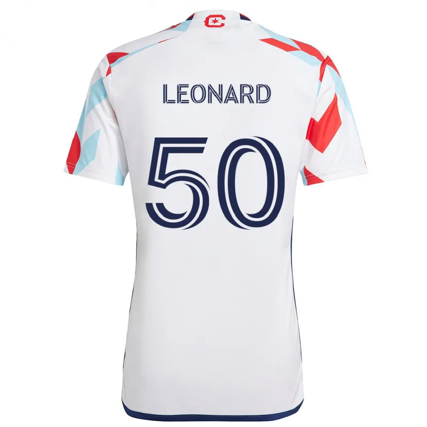 Danxen Hombre Camiseta Eric Leonard #50 Blanco Rojo Azul 2ª Equipación 2024/25 La Camisa