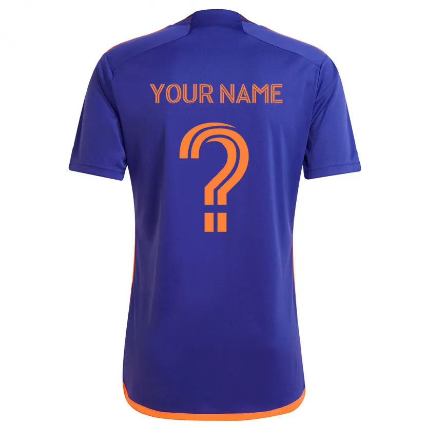 Danxen Hombre Camiseta Su Nombre #0 Púrpura Naranja 2ª Equipación 2024/25 La Camisa