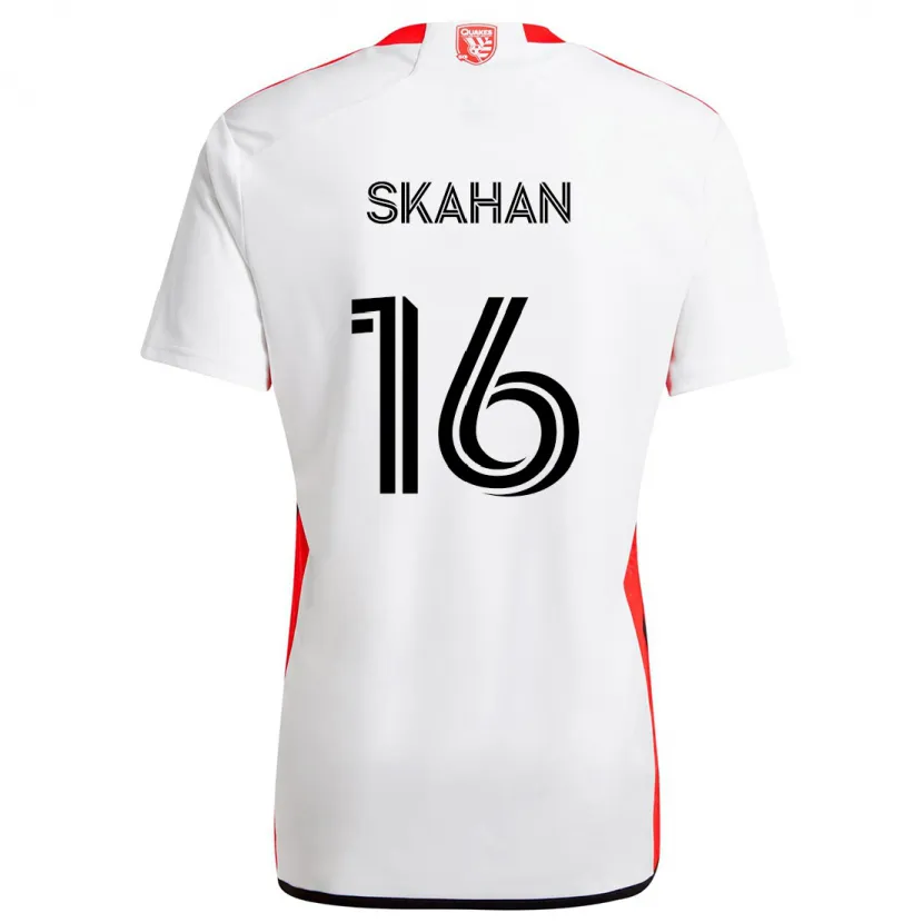 Danxen Hombre Camiseta Jack Skahan #16 Blanco Rojo 2ª Equipación 2024/25 La Camisa