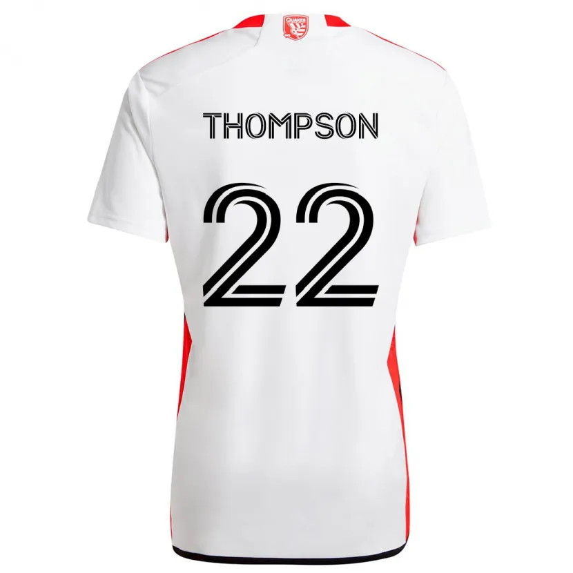 Danxen Hombre Camiseta Tommy Thompson #22 Blanco Rojo 2ª Equipación 2024/25 La Camisa