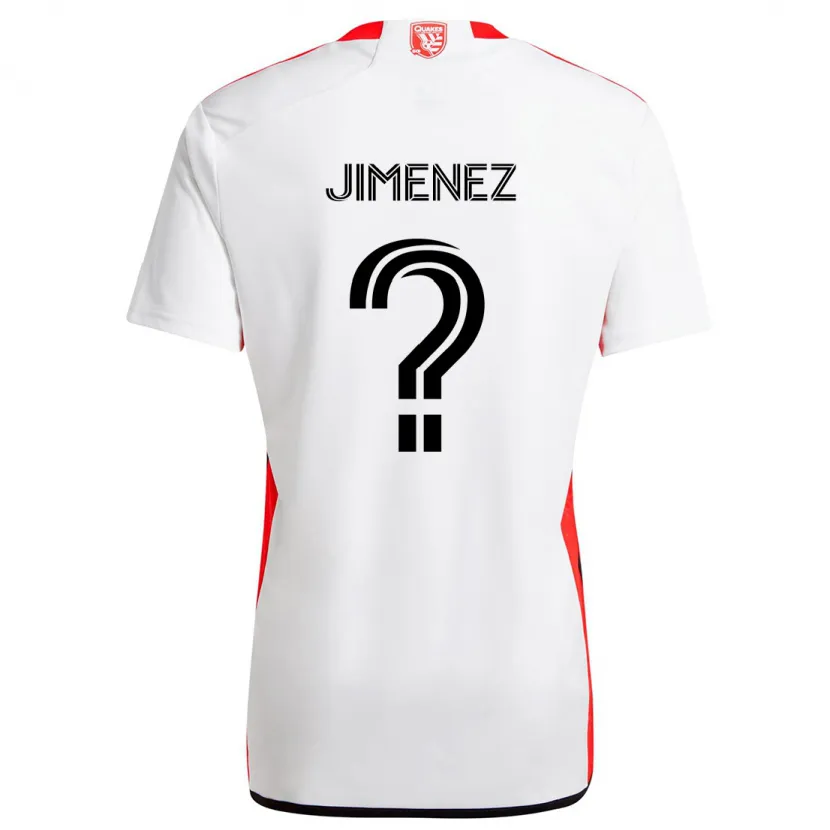 Danxen Hombre Camiseta Kevin Jimenez #0 Blanco Rojo 2ª Equipación 2024/25 La Camisa