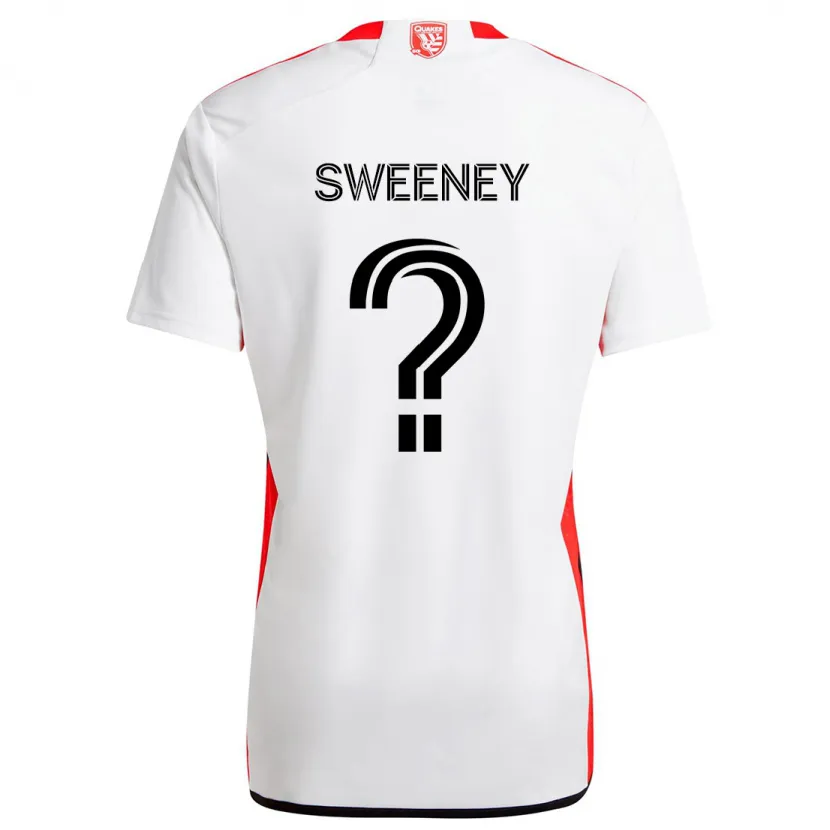 Danxen Hombre Camiseta D Sweeney #0 Blanco Rojo 2ª Equipación 2024/25 La Camisa