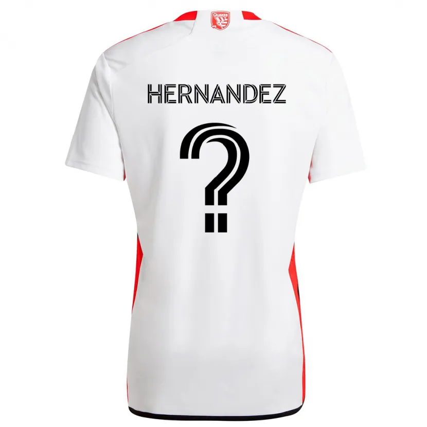 Danxen Hombre Camiseta Oliver Hernandez #0 Blanco Rojo 2ª Equipación 2024/25 La Camisa