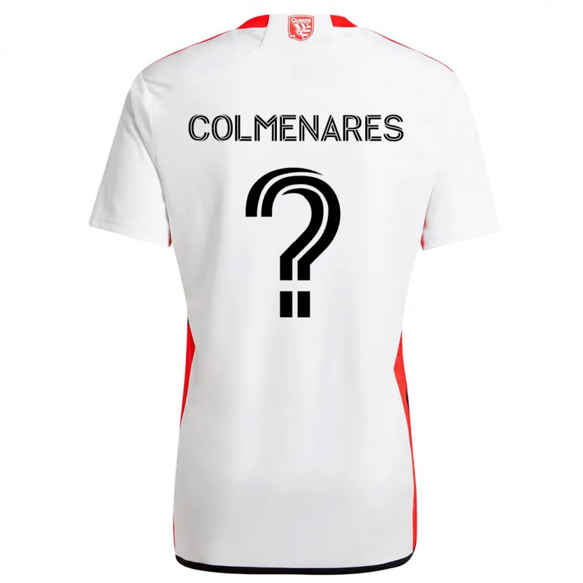 Danxen Hombre Camiseta Mateo Colmenares #0 Blanco Rojo 2ª Equipación 2024/25 La Camisa