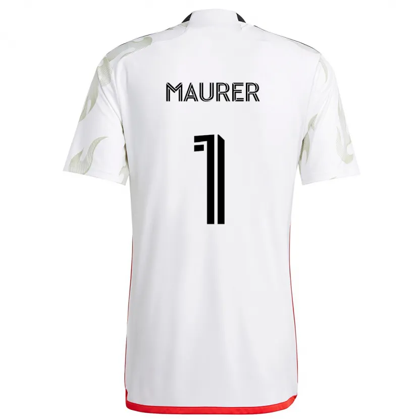 Danxen Hombre Camiseta Jimmy Maurer #1 Blanco Rojo Negro 2ª Equipación 2024/25 La Camisa