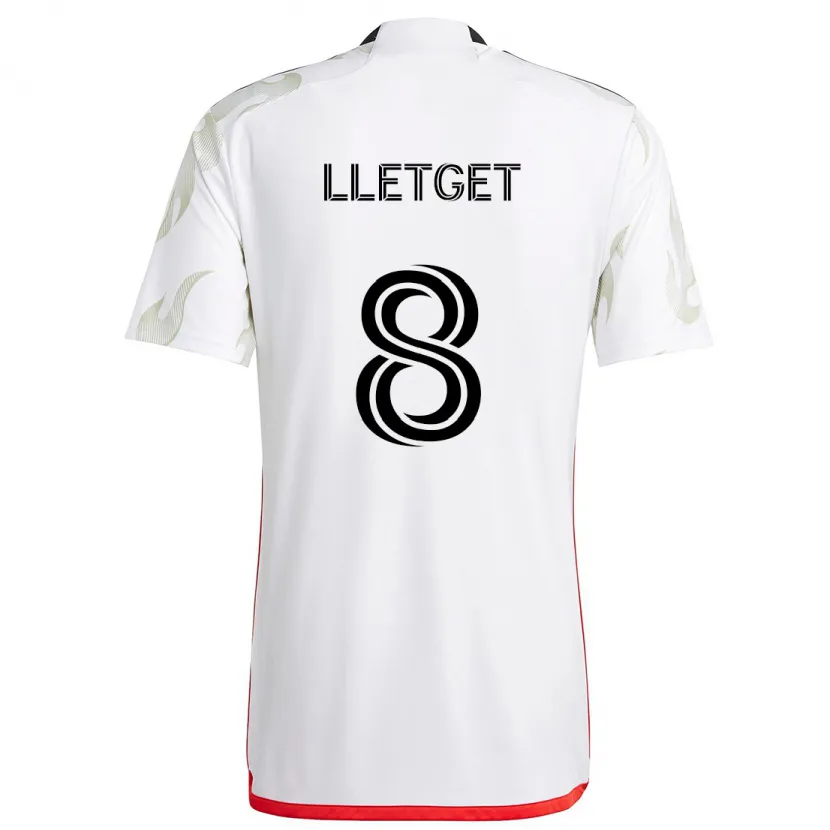 Danxen Hombre Camiseta Sebastian Lletget #8 Blanco Rojo Negro 2ª Equipación 2024/25 La Camisa