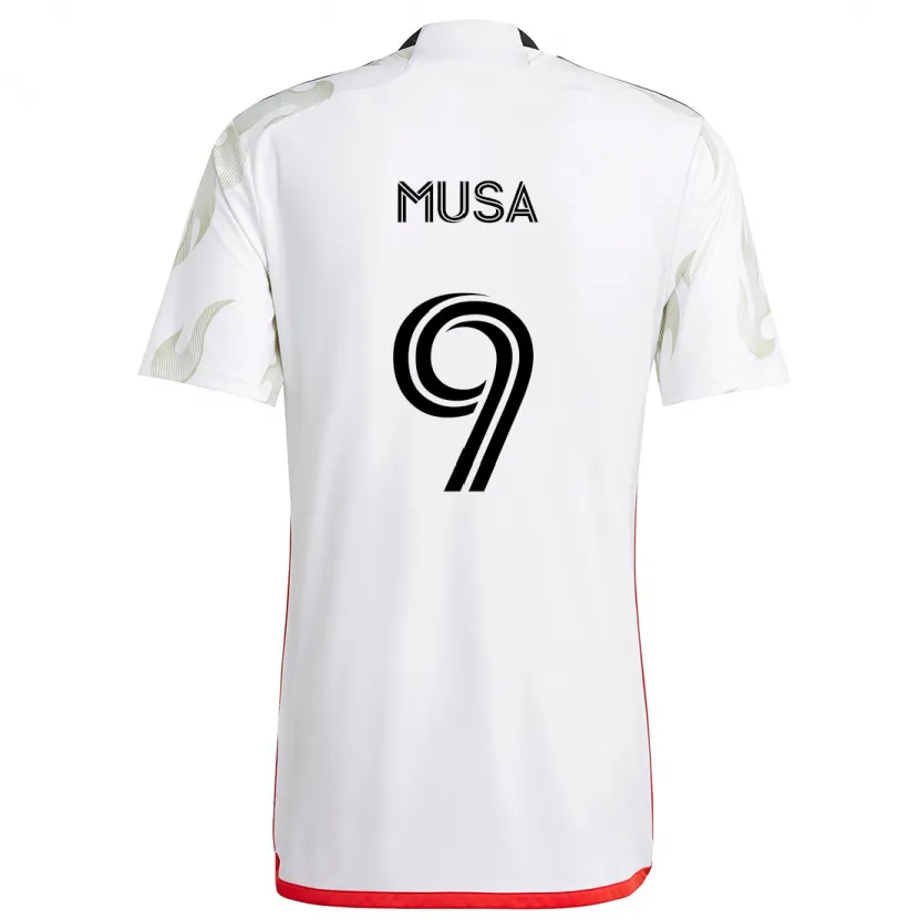 Danxen Hombre Camiseta Petar Musa #9 Blanco Rojo Negro 2ª Equipación 2024/25 La Camisa