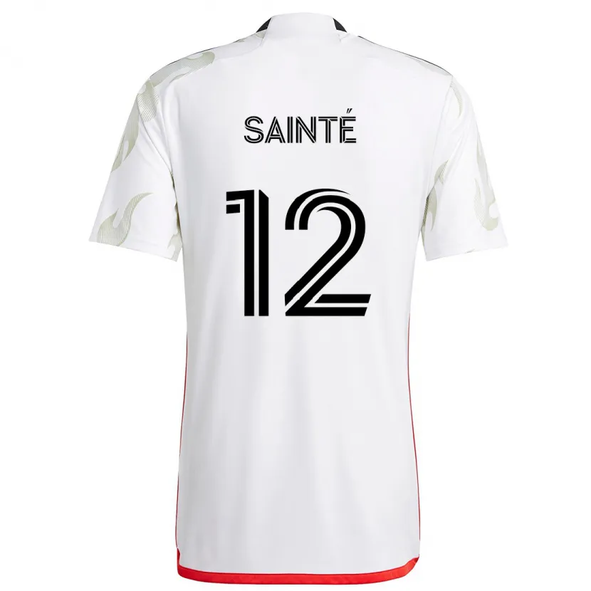 Danxen Hombre Camiseta Carl Sainté #12 Blanco Rojo Negro 2ª Equipación 2024/25 La Camisa