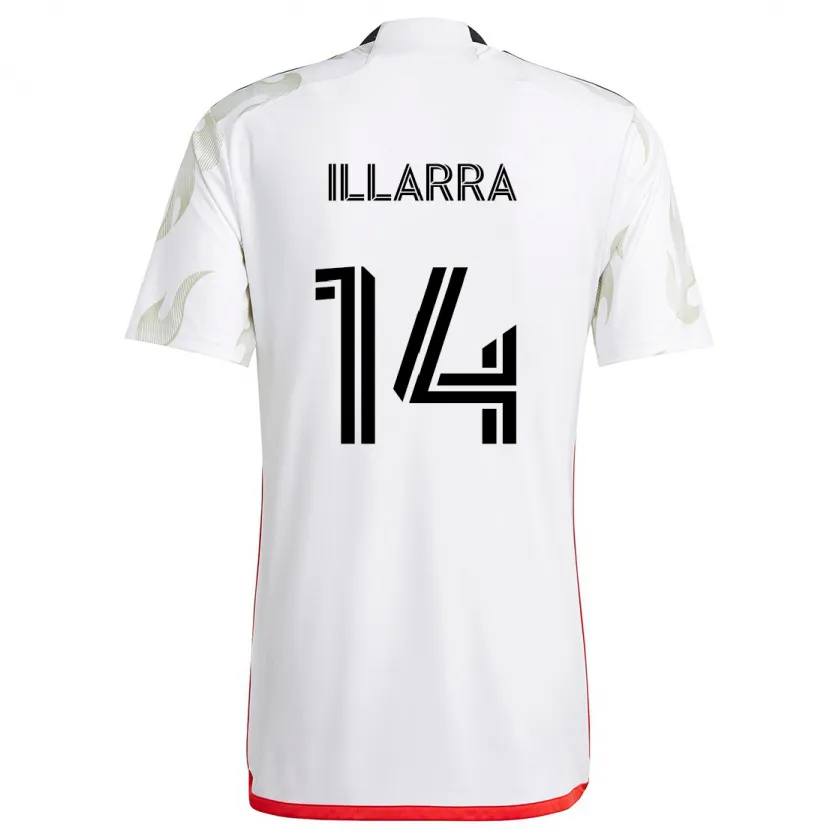 Danxen Hombre Camiseta Asier Illarramendi #14 Blanco Rojo Negro 2ª Equipación 2024/25 La Camisa