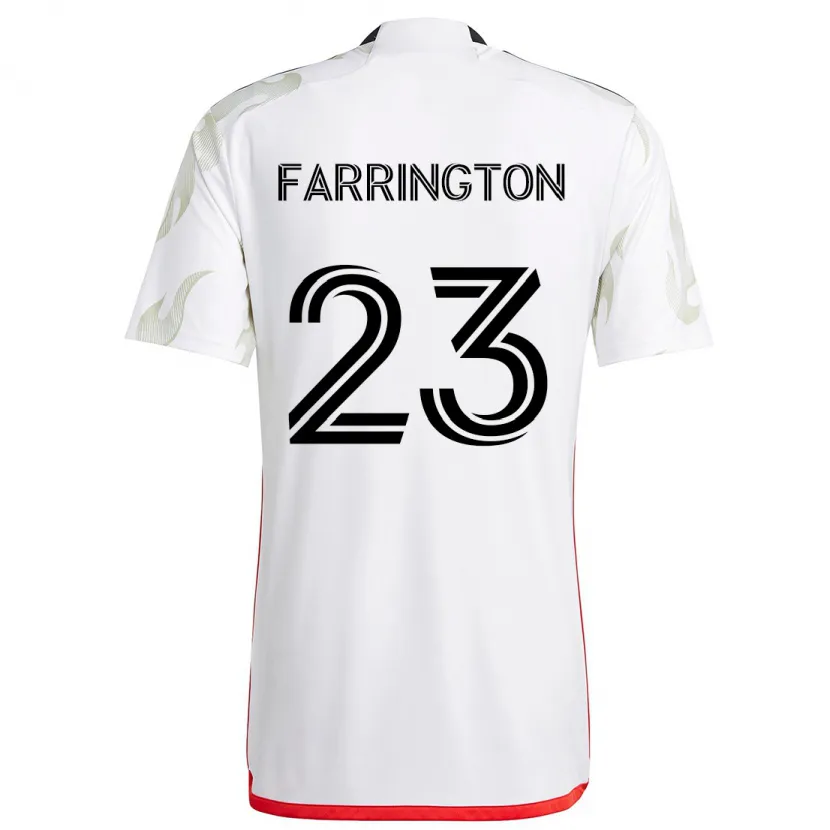 Danxen Hombre Camiseta Logan Farrington #23 Blanco Rojo Negro 2ª Equipación 2024/25 La Camisa