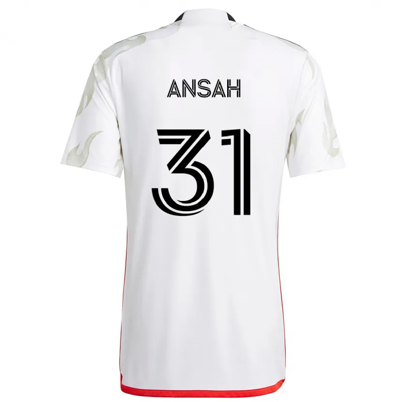 Danxen Hombre Camiseta Eugene Ansah #31 Blanco Rojo Negro 2ª Equipación 2024/25 La Camisa