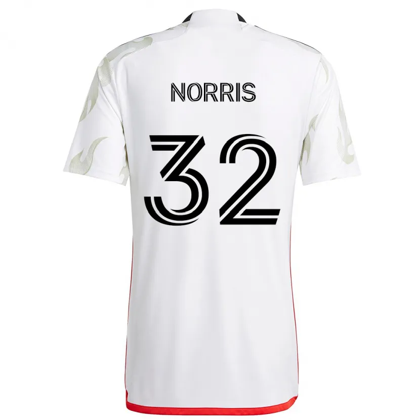 Danxen Hombre Camiseta Nolan Norris #32 Blanco Rojo Negro 2ª Equipación 2024/25 La Camisa