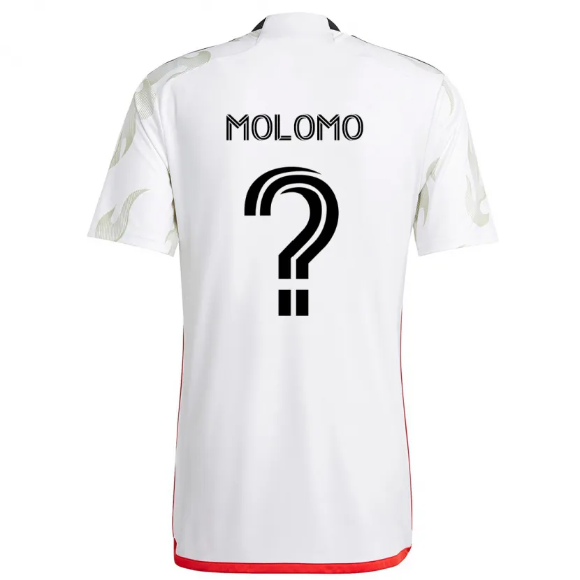 Danxen Hombre Camiseta Zach Molomo #0 Blanco Rojo Negro 2ª Equipación 2024/25 La Camisa