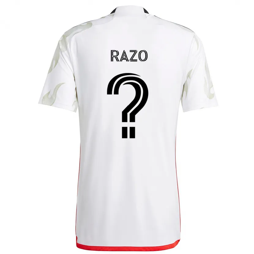 Danxen Hombre Camiseta Edgar Razo #0 Blanco Rojo Negro 2ª Equipación 2024/25 La Camisa