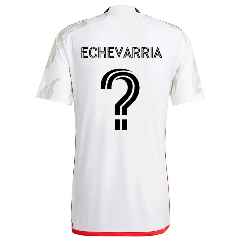 Danxen Hombre Camiseta Diego Echevarria #0 Blanco Rojo Negro 2ª Equipación 2024/25 La Camisa