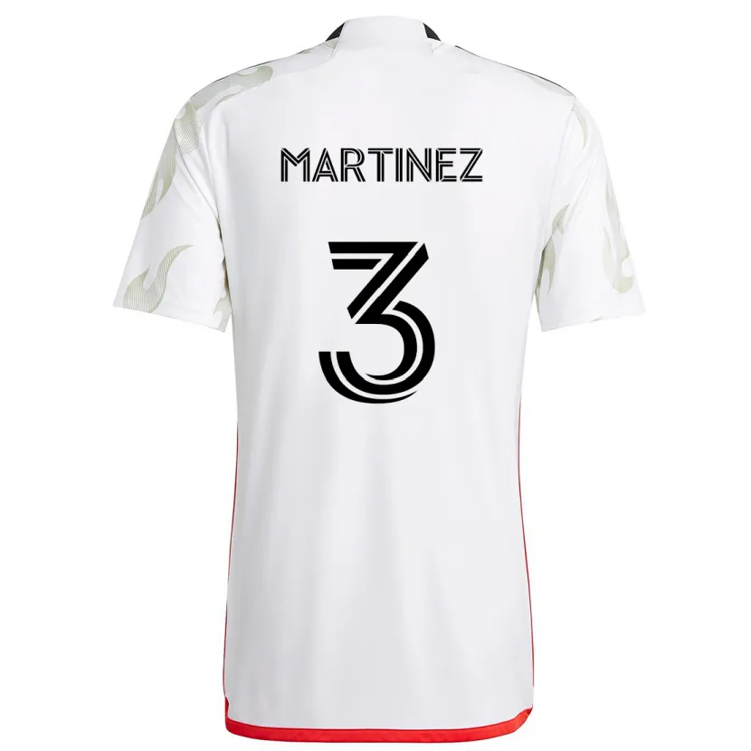 Danxen Hombre Camiseta José Antonio Martínez #3 Blanco Rojo Negro 2ª Equipación 2024/25 La Camisa