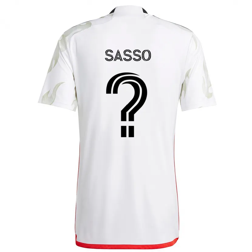 Danxen Hombre Camiseta Gino Sasso #0 Blanco Rojo Negro 2ª Equipación 2024/25 La Camisa