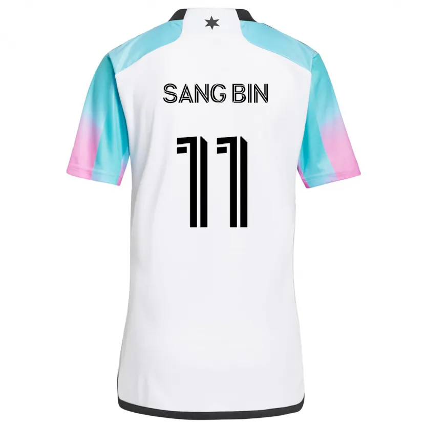 Danxen Hombre Camiseta Sang-Bin Jeong #11 Blanco Azul Negro 2ª Equipación 2024/25 La Camisa