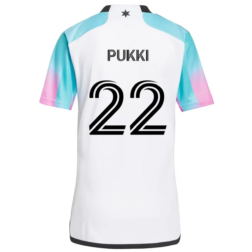 Danxen Hombre Camiseta Teemu Pukki #22 Blanco Azul Negro 2ª Equipación 2024/25 La Camisa