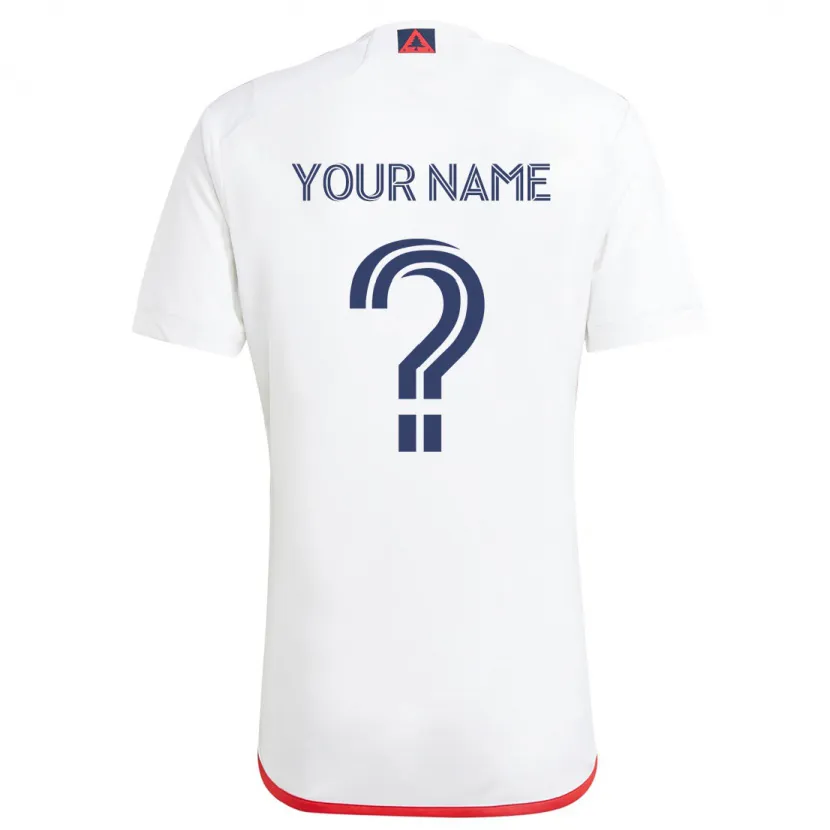 Danxen Hombre Camiseta Su Nombre #0 Blanco Rojo 2ª Equipación 2024/25 La Camisa