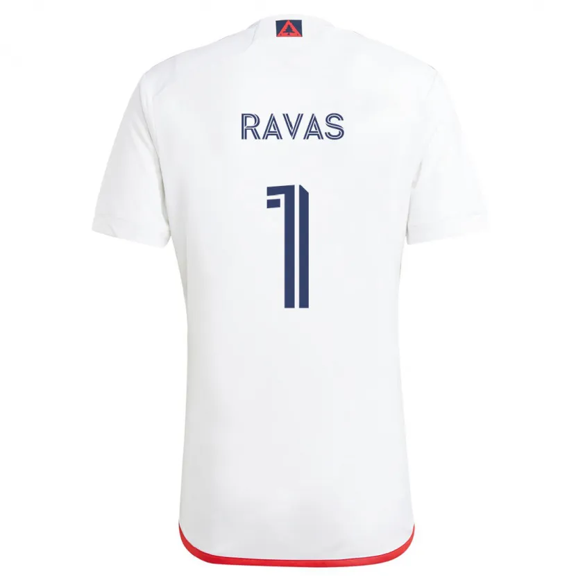 Danxen Hombre Camiseta Henrich Ravas #1 Blanco Rojo 2ª Equipación 2024/25 La Camisa