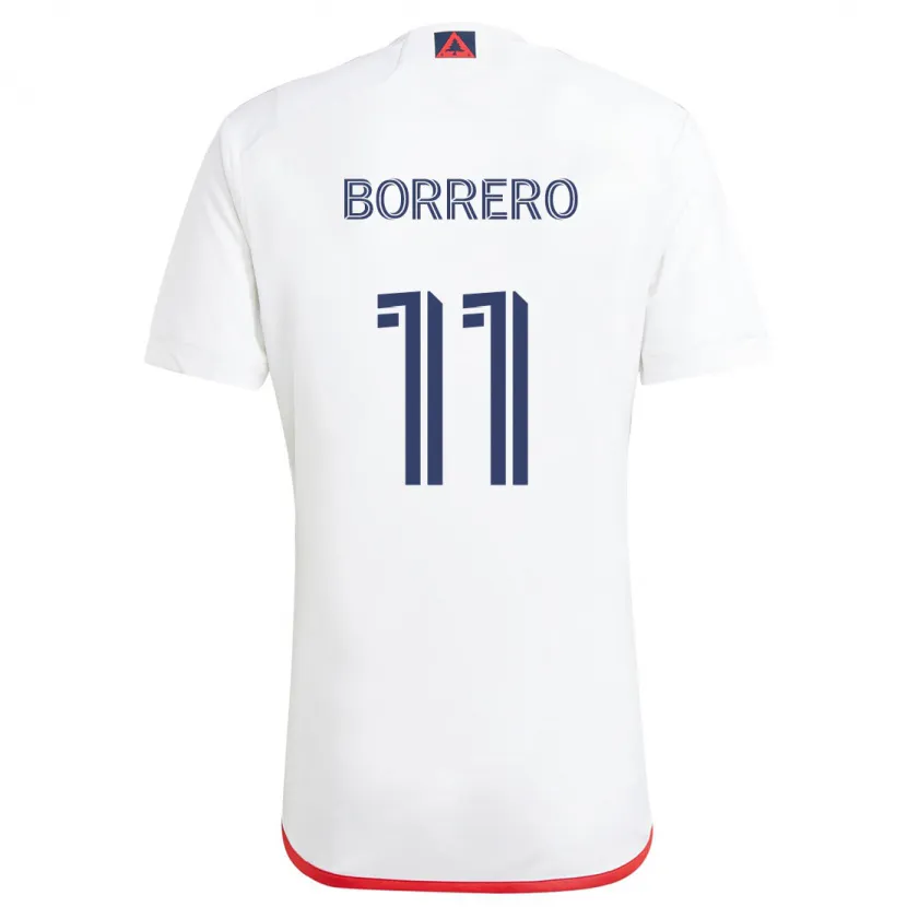 Danxen Hombre Camiseta Dylan Borrero #11 Blanco Rojo 2ª Equipación 2024/25 La Camisa