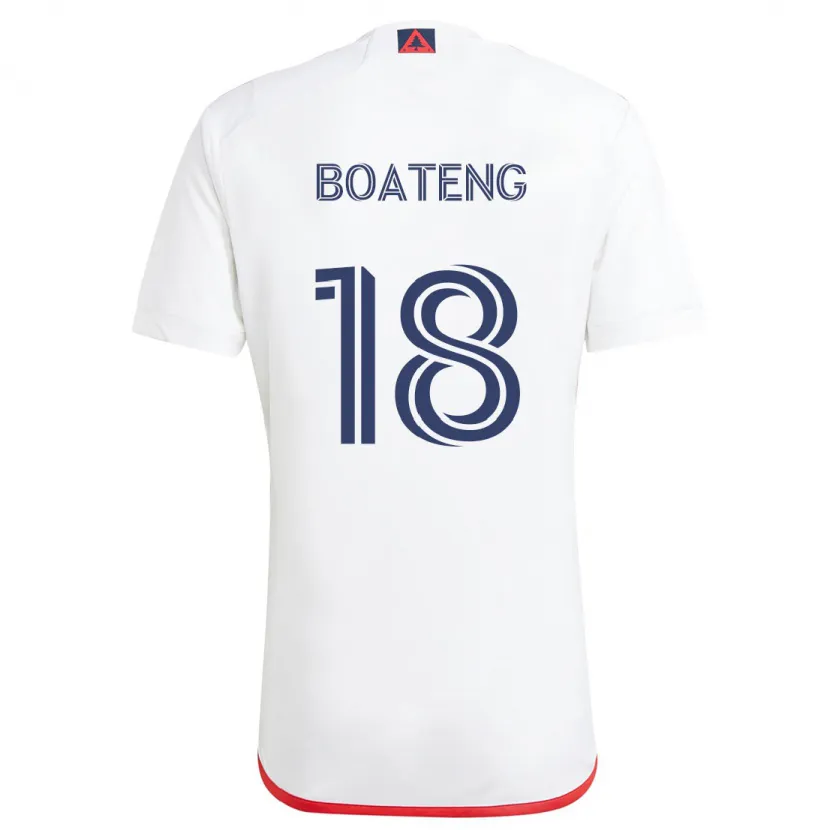 Danxen Hombre Camiseta Emmanuel Boateng #18 Blanco Rojo 2ª Equipación 2024/25 La Camisa