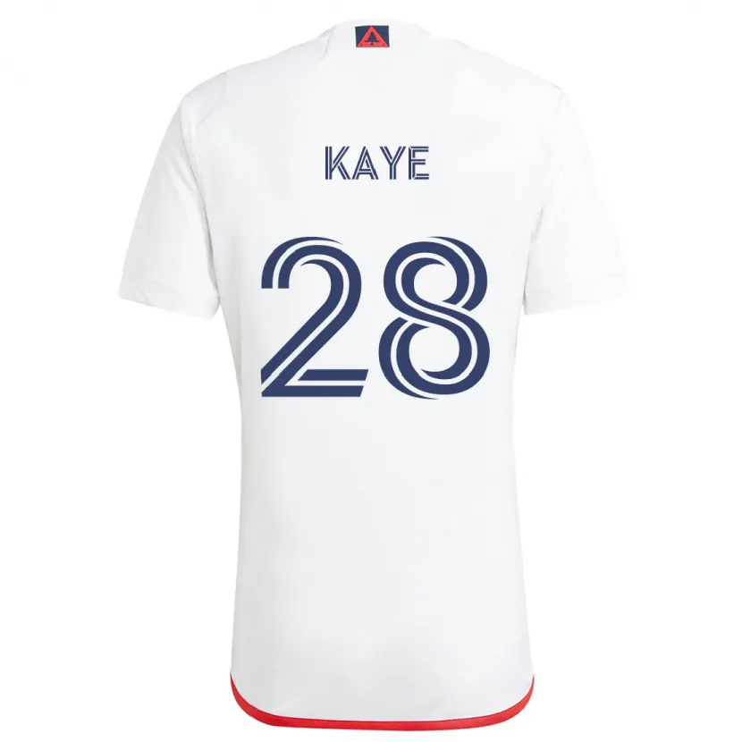 Danxen Hombre Camiseta Mark-Anthony Kaye #28 Blanco Rojo 2ª Equipación 2024/25 La Camisa