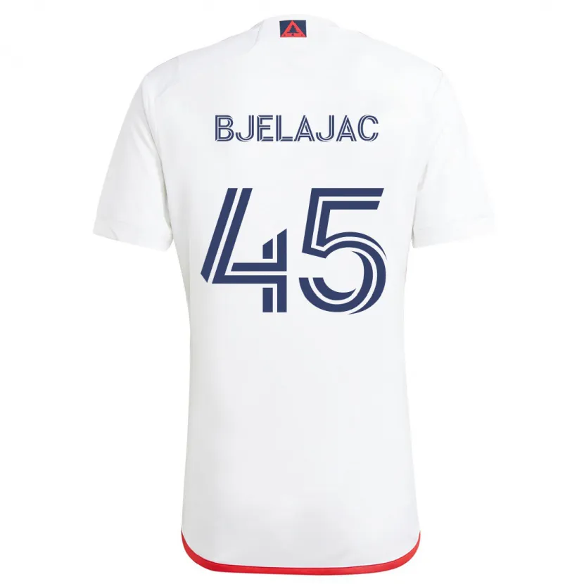 Danxen Hombre Camiseta Andrej Bjelajac #45 Blanco Rojo 2ª Equipación 2024/25 La Camisa