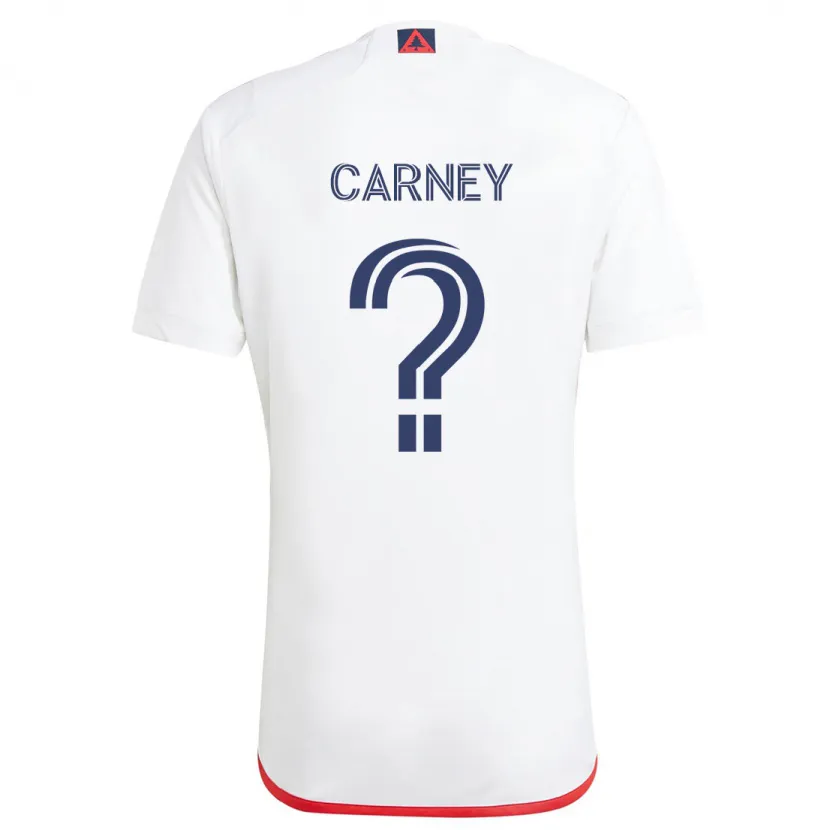 Danxen Hombre Camiseta Ryan Carney #0 Blanco Rojo 2ª Equipación 2024/25 La Camisa