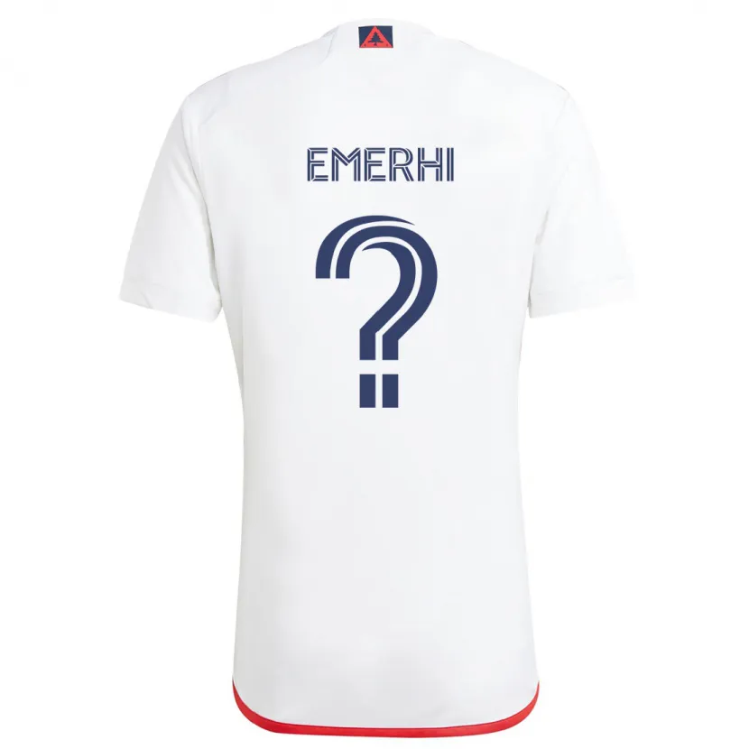 Danxen Hombre Camiseta Grant Emerhi #0 Blanco Rojo 2ª Equipación 2024/25 La Camisa