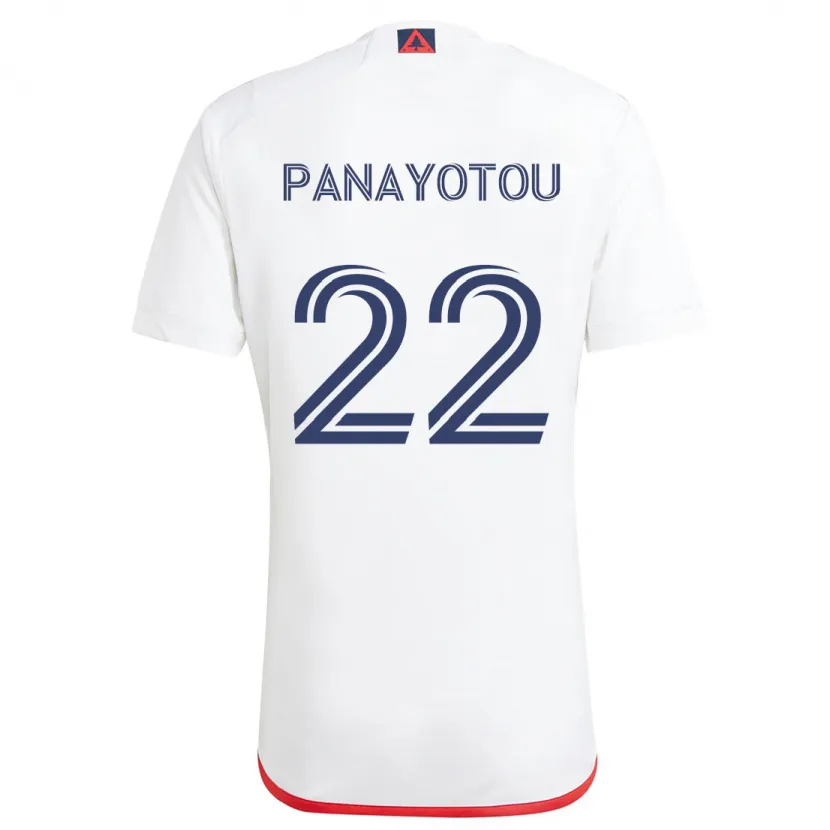 Danxen Hombre Camiseta Jack Panayotou #22 Blanco Rojo 2ª Equipación 2024/25 La Camisa