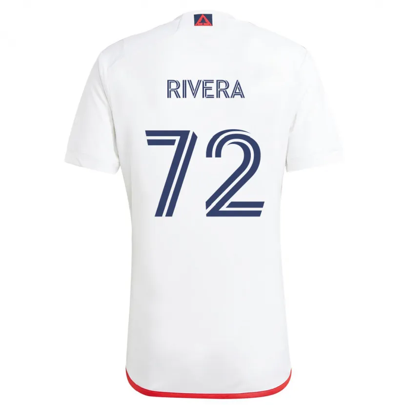 Danxen Hombre Camiseta Damián Rivera #72 Blanco Rojo 2ª Equipación 2024/25 La Camisa