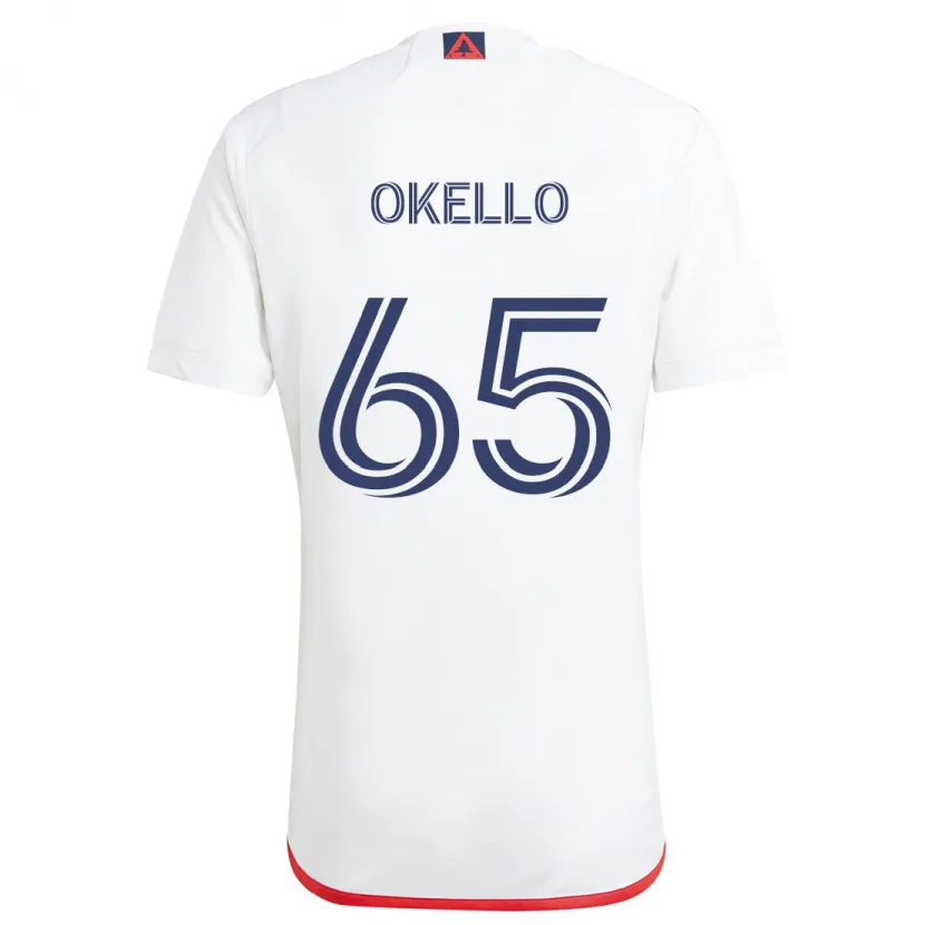 Danxen Hombre Camiseta Noble Okello #65 Blanco Rojo 2ª Equipación 2024/25 La Camisa