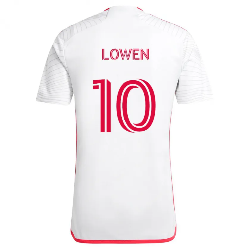 Danxen Hombre Camiseta Eduard Löwen #10 Blanco Rojo 2ª Equipación 2024/25 La Camisa