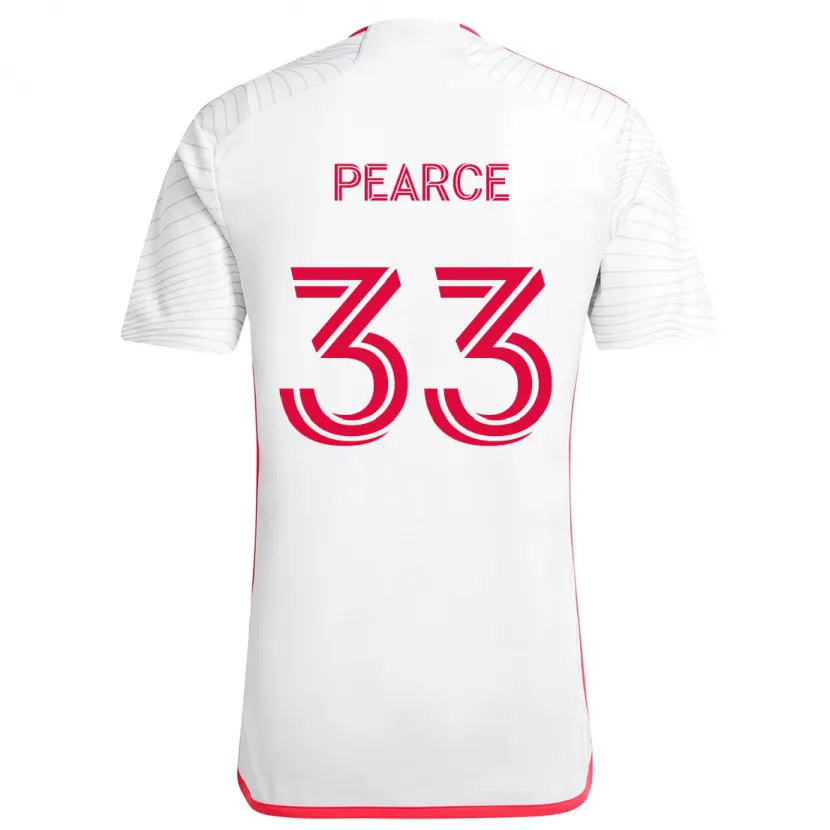 Danxen Hombre Camiseta Tyson Pearce #33 Blanco Rojo 2ª Equipación 2024/25 La Camisa