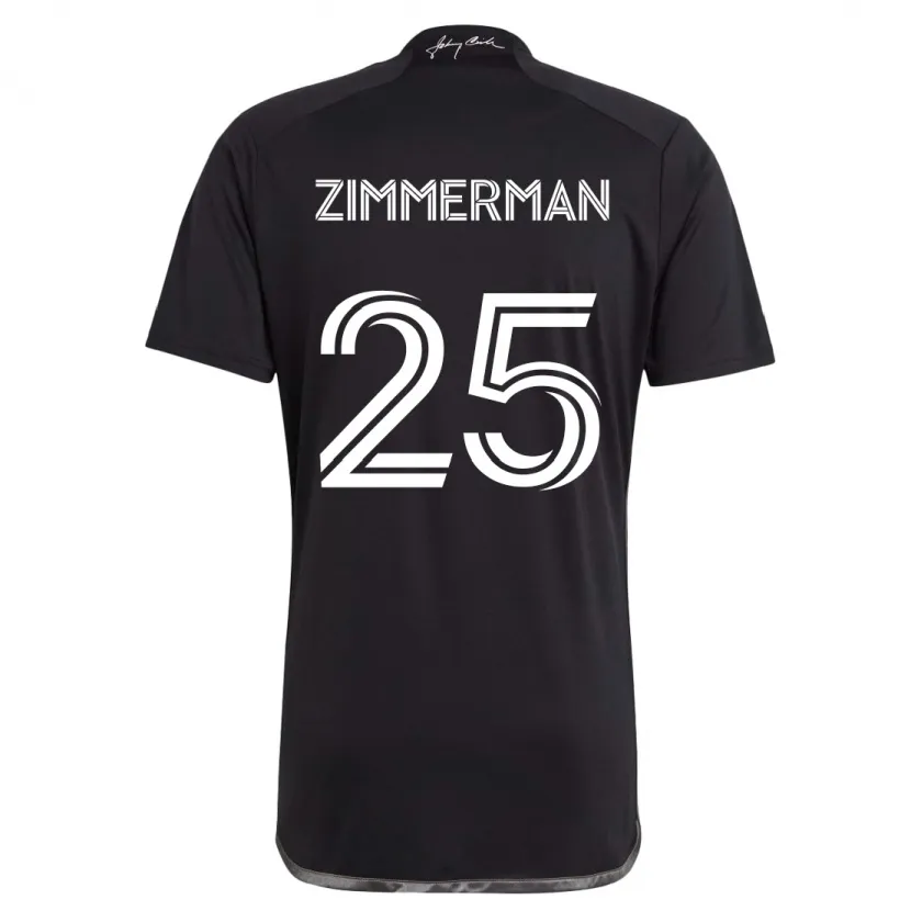 Danxen Hombre Camiseta Walker Zimmerman #25 Negro 2ª Equipación 2024/25 La Camisa