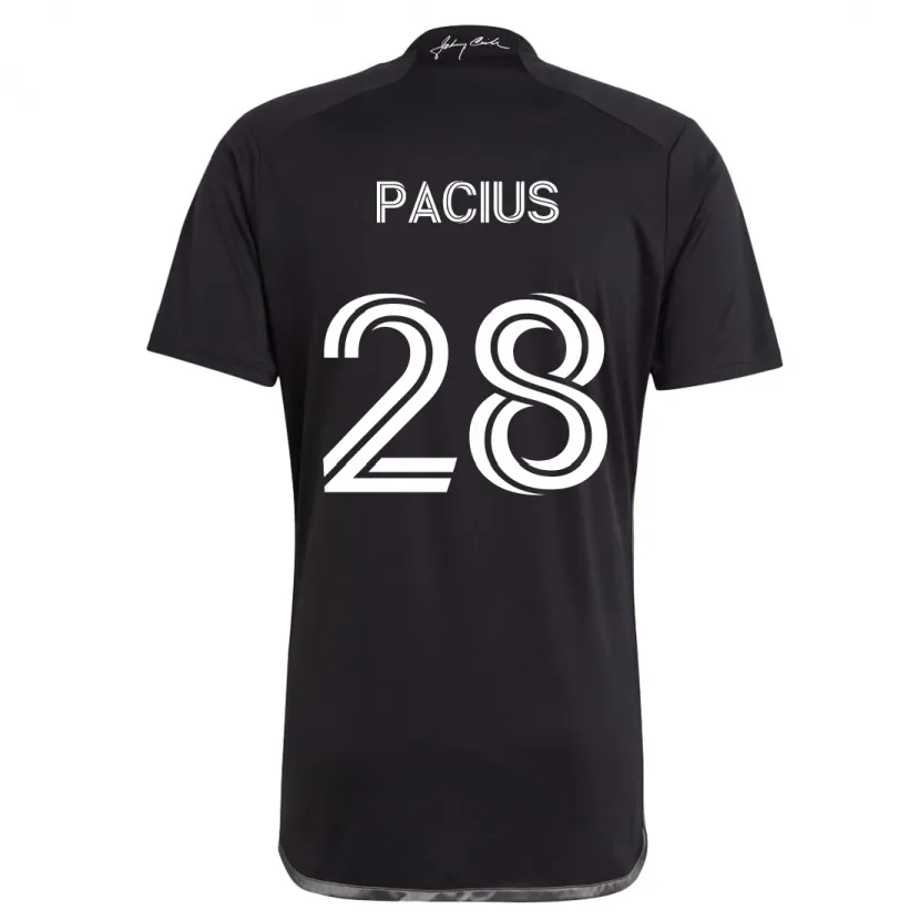 Danxen Hombre Camiseta Woobens Pacius #28 Negro 2ª Equipación 2024/25 La Camisa