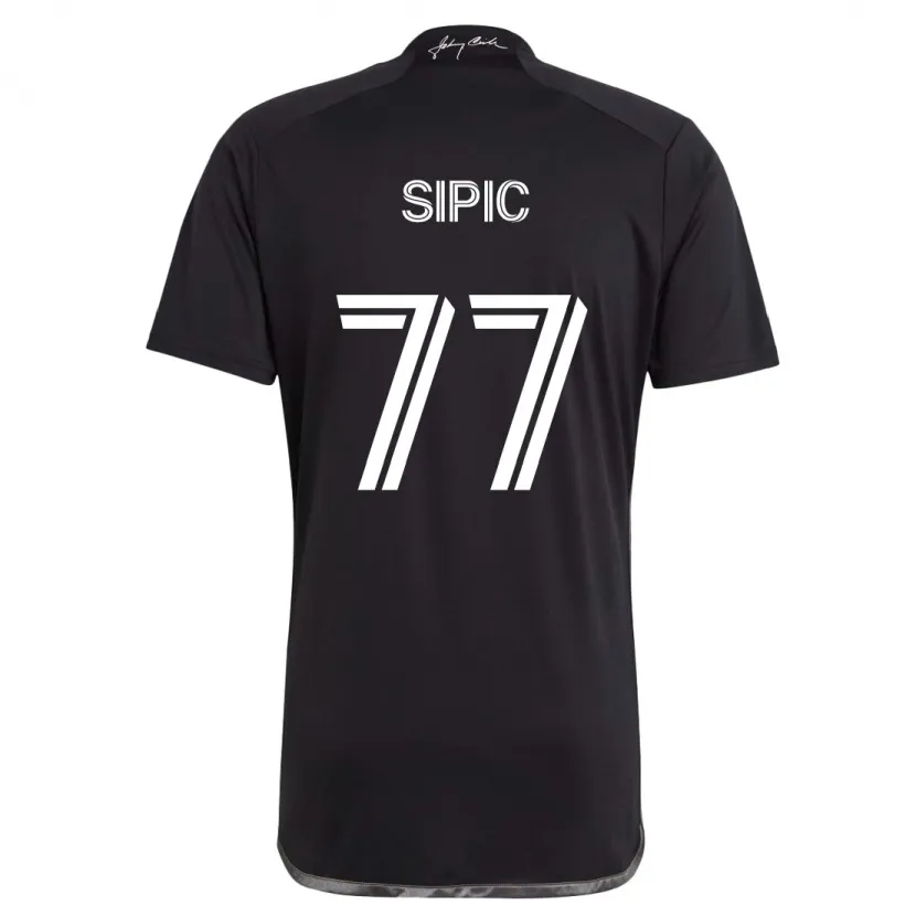 Danxen Hombre Camiseta Adem Sipić #77 Negro 2ª Equipación 2024/25 La Camisa