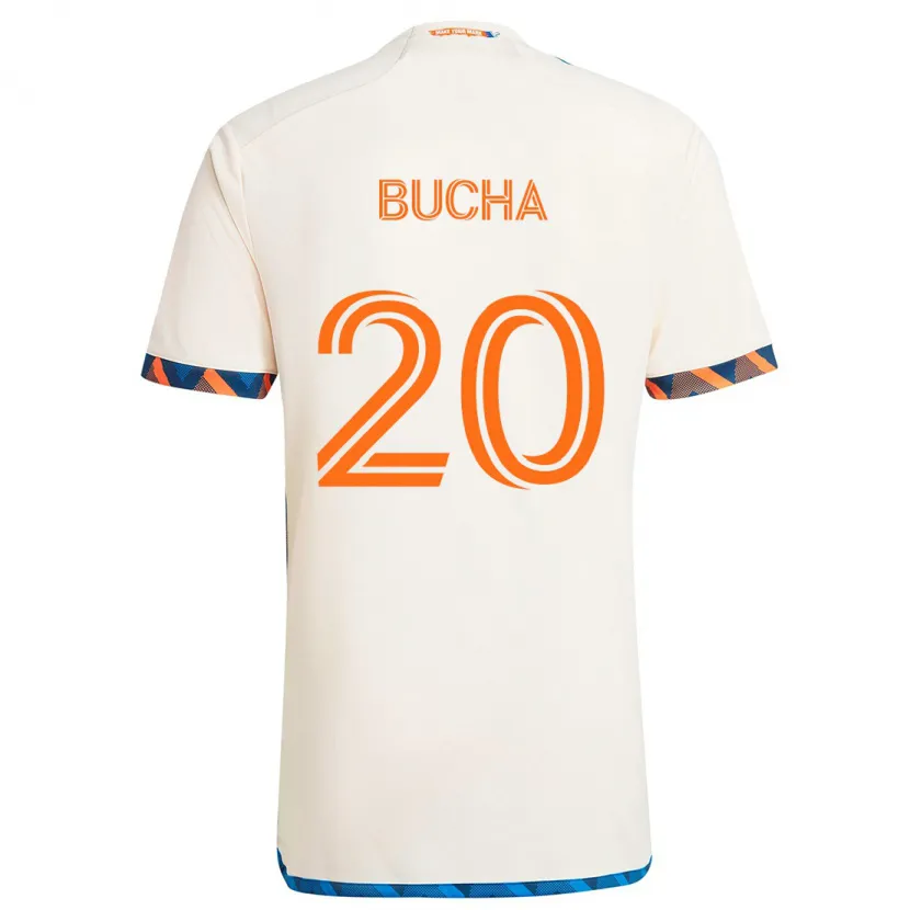 Danxen Hombre Camiseta Pavel Bucha #20 Blanco Naranja 2ª Equipación 2024/25 La Camisa