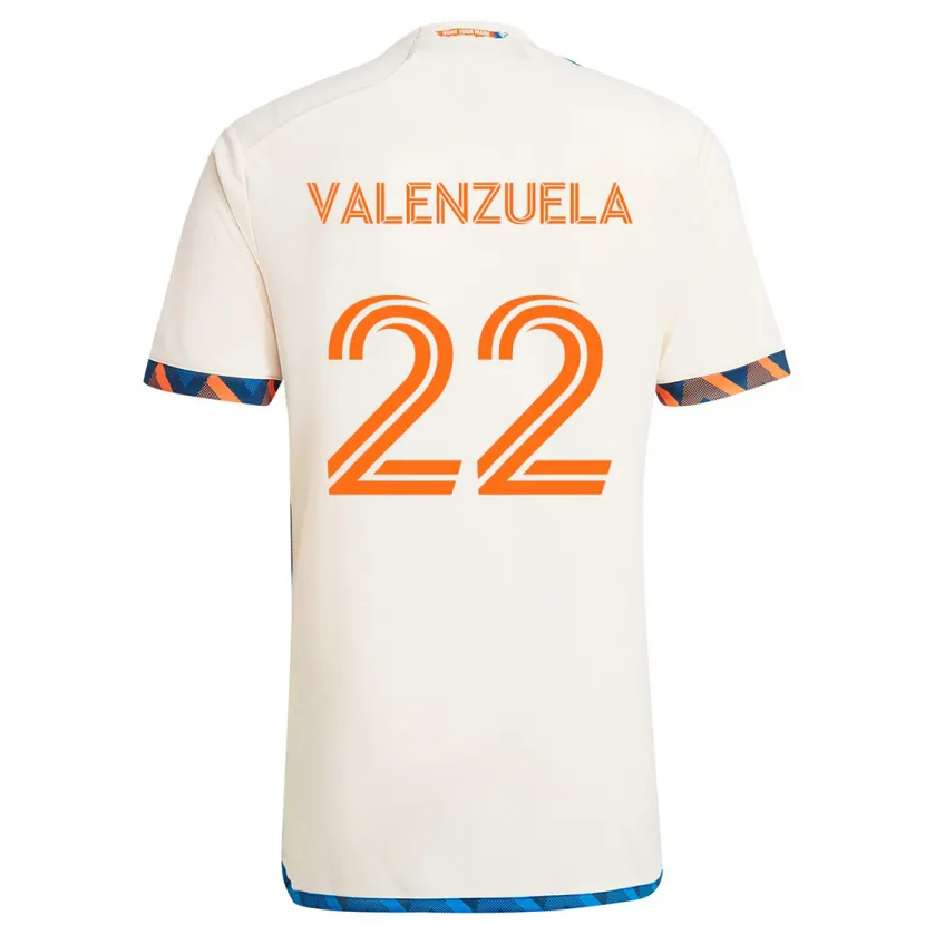 Danxen Hombre Camiseta Gerardo Valenzuela #22 Blanco Naranja 2ª Equipación 2024/25 La Camisa