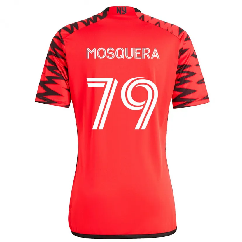 Danxen Hombre Camiseta Rafael Mosquera #79 Rojo Negro Blanco 2ª Equipación 2024/25 La Camisa