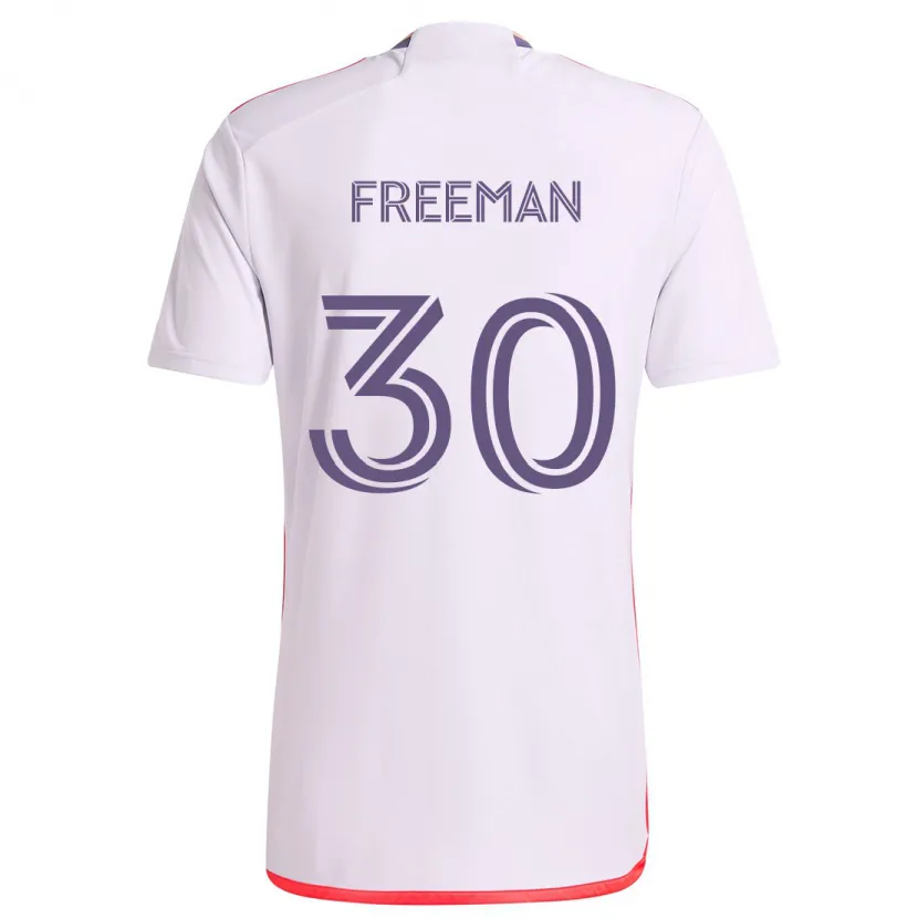 Danxen Hombre Camiseta Alex Freeman #30 Blanco Rojo Púrpura 2ª Equipación 2024/25 La Camisa