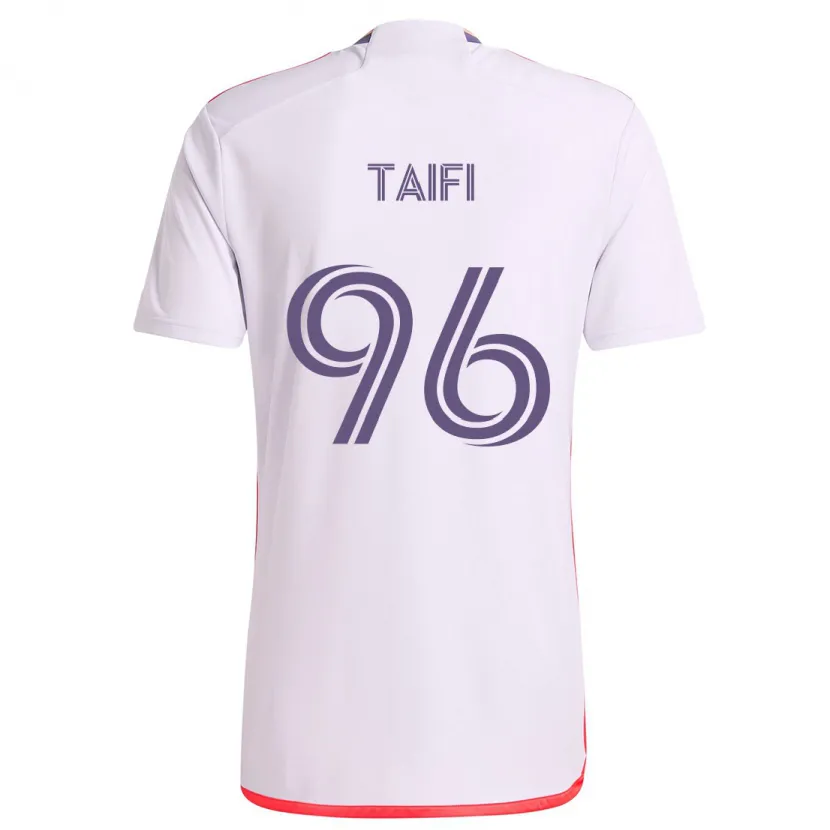 Danxen Hombre Camiseta Zakaria Taifi #96 Blanco Rojo Púrpura 2ª Equipación 2024/25 La Camisa