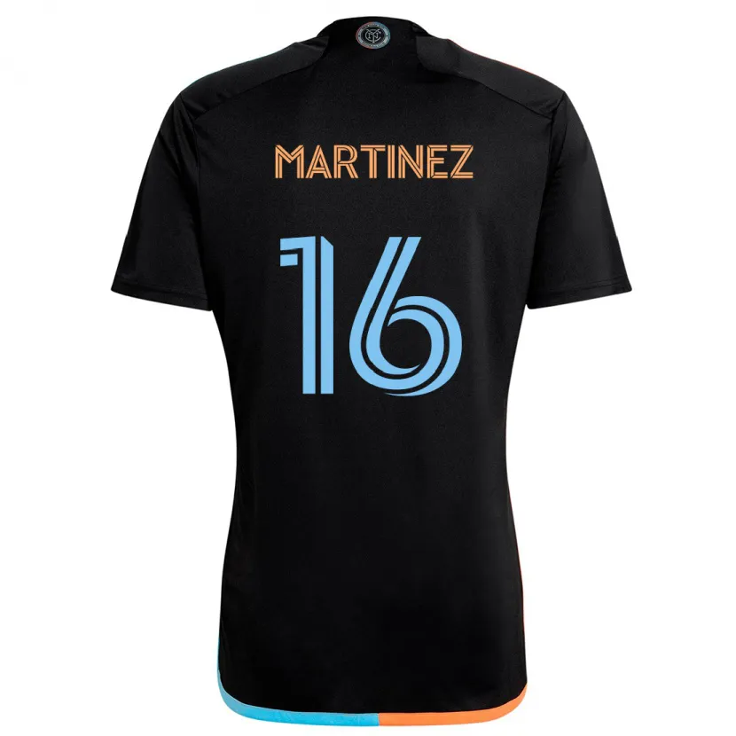 Danxen Hombre Camiseta Alonso Martínez #16 Negro Naranja Azul 2ª Equipación 2024/25 La Camisa