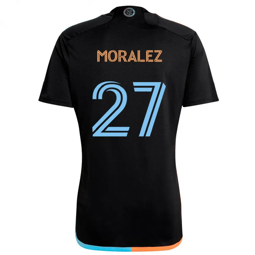 Danxen Hombre Camiseta Maxi Moralez #27 Negro Naranja Azul 2ª Equipación 2024/25 La Camisa