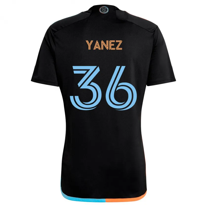 Danxen Hombre Camiseta Zidane Yañez #36 Negro Naranja Azul 2ª Equipación 2024/25 La Camisa