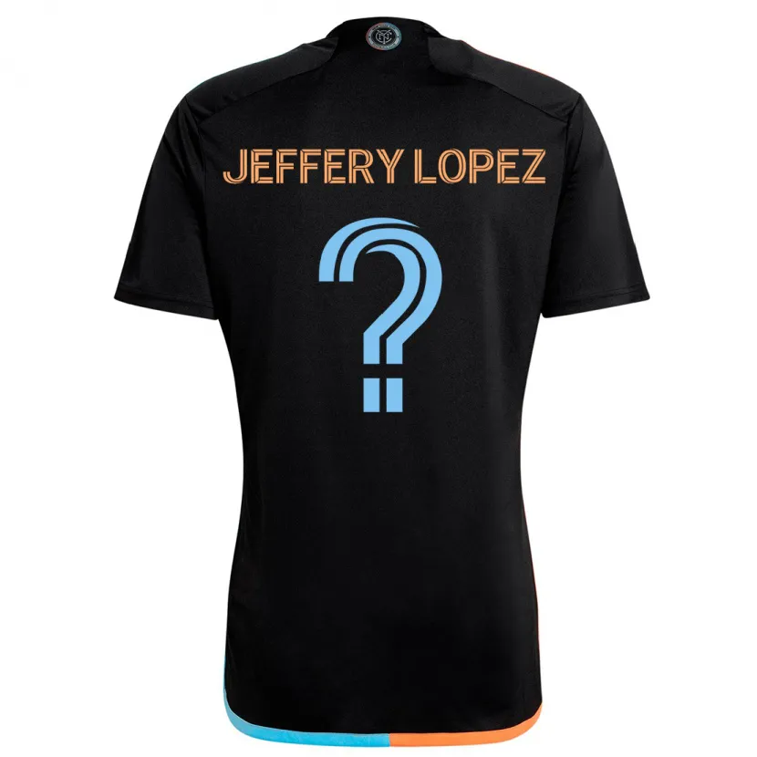 Danxen Hombre Camiseta Jeffery López #0 Negro Naranja Azul 2ª Equipación 2024/25 La Camisa