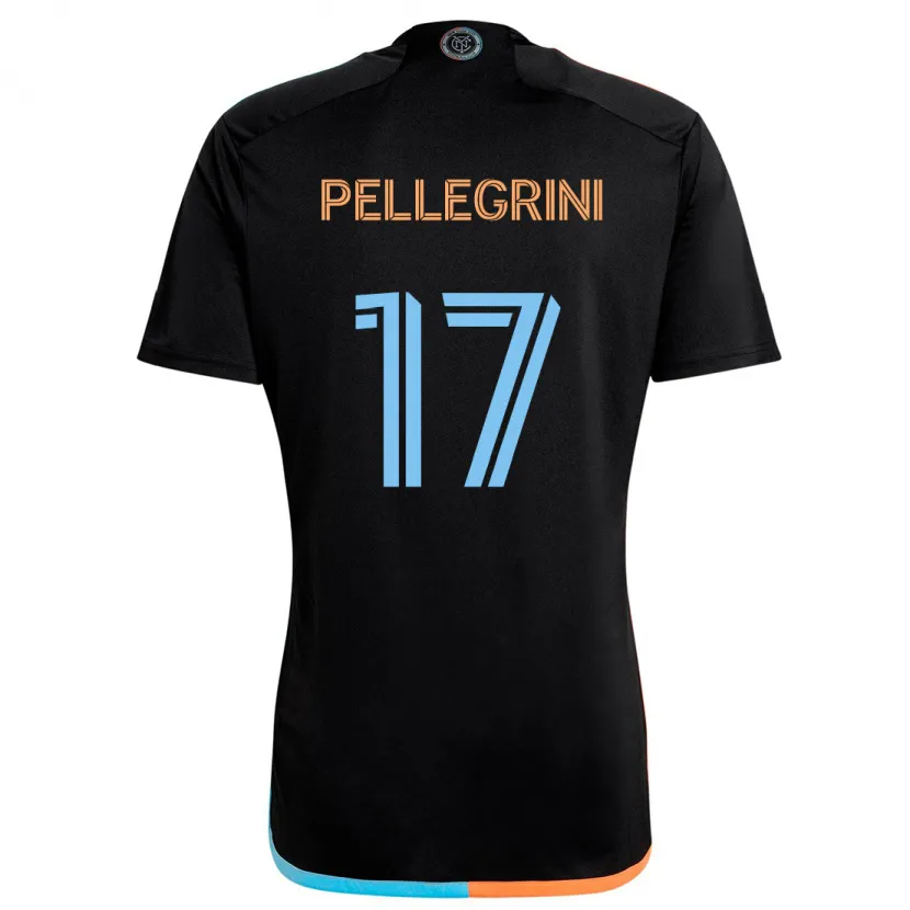 Danxen Hombre Camiseta Matías Pellegrini #17 Negro Naranja Azul 2ª Equipación 2024/25 La Camisa